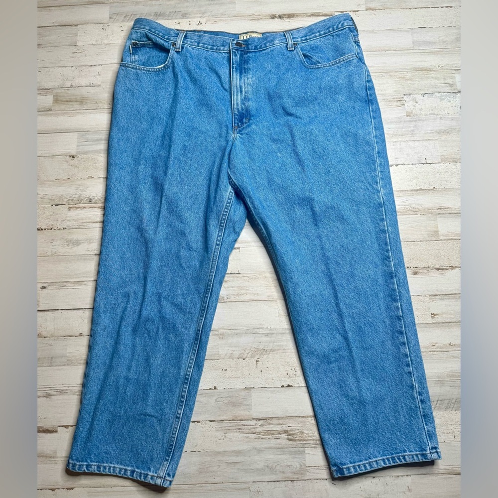 L.L. Bean Blue Standard Fit Straight Leg Denim Jeans Men's 44x28 - Picture 2 of 10